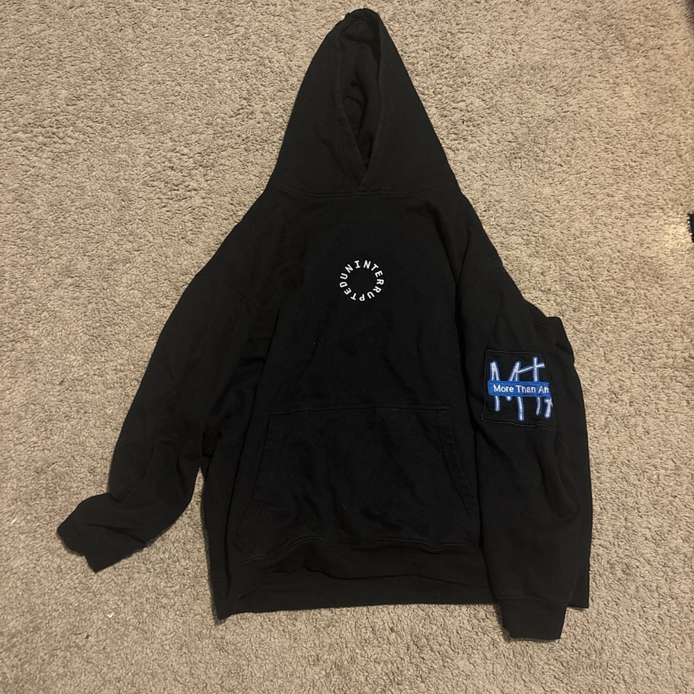 Black Hoodie with Blue Accents